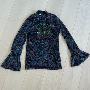 Free People Sequin Velvet Top